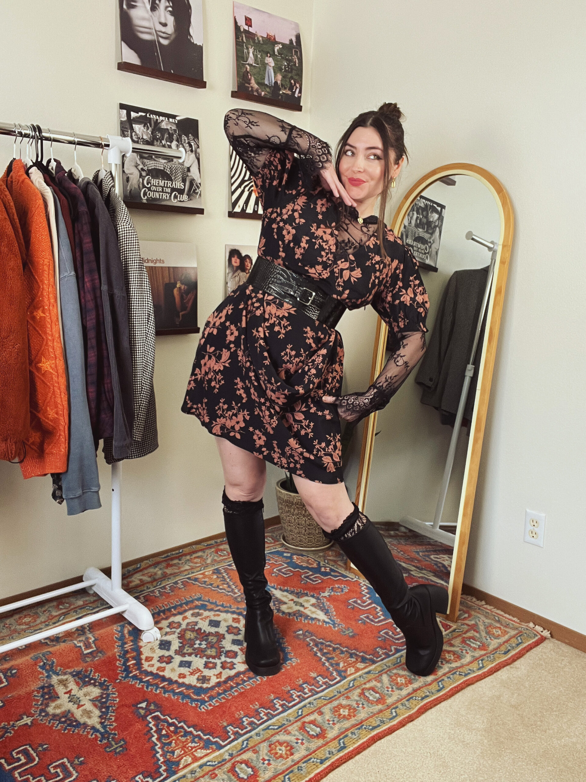 Shorten Your Dress for a Bold Dark Feminine Look